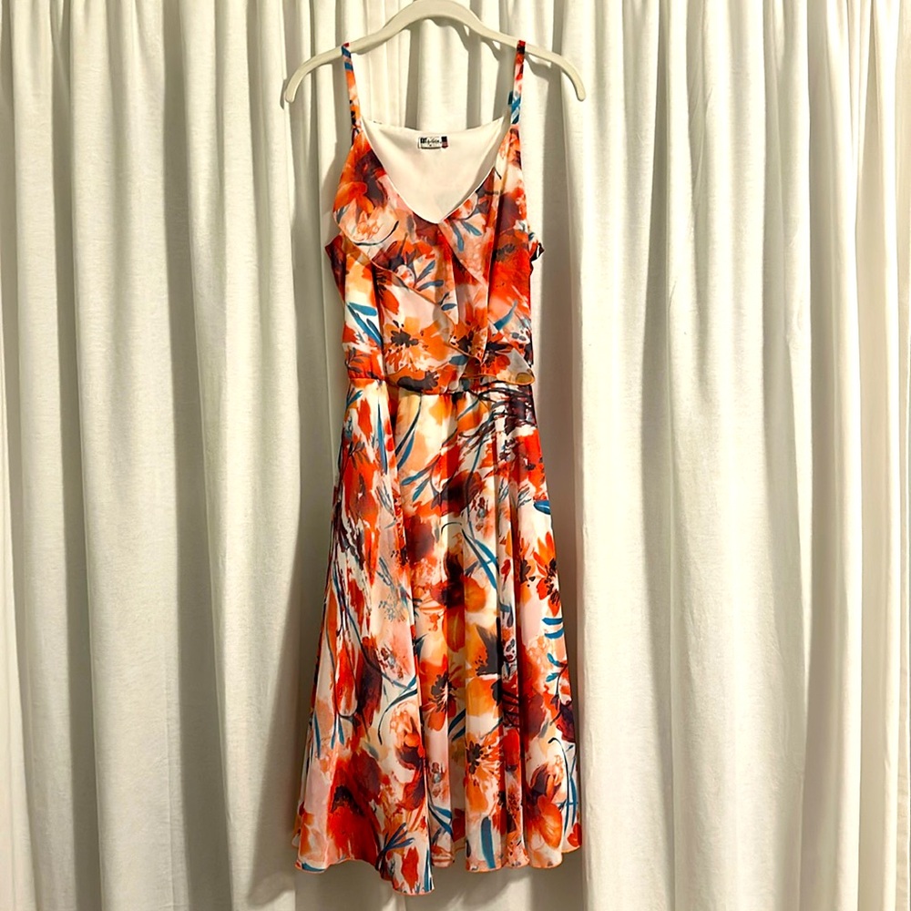 Kut From The Kloth Caleb Dress Womens 12 Floral Ruffle Flowy Sundress